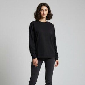 Tna by Aritzia Black Long Sleeve Boyfriend Tee - Size M